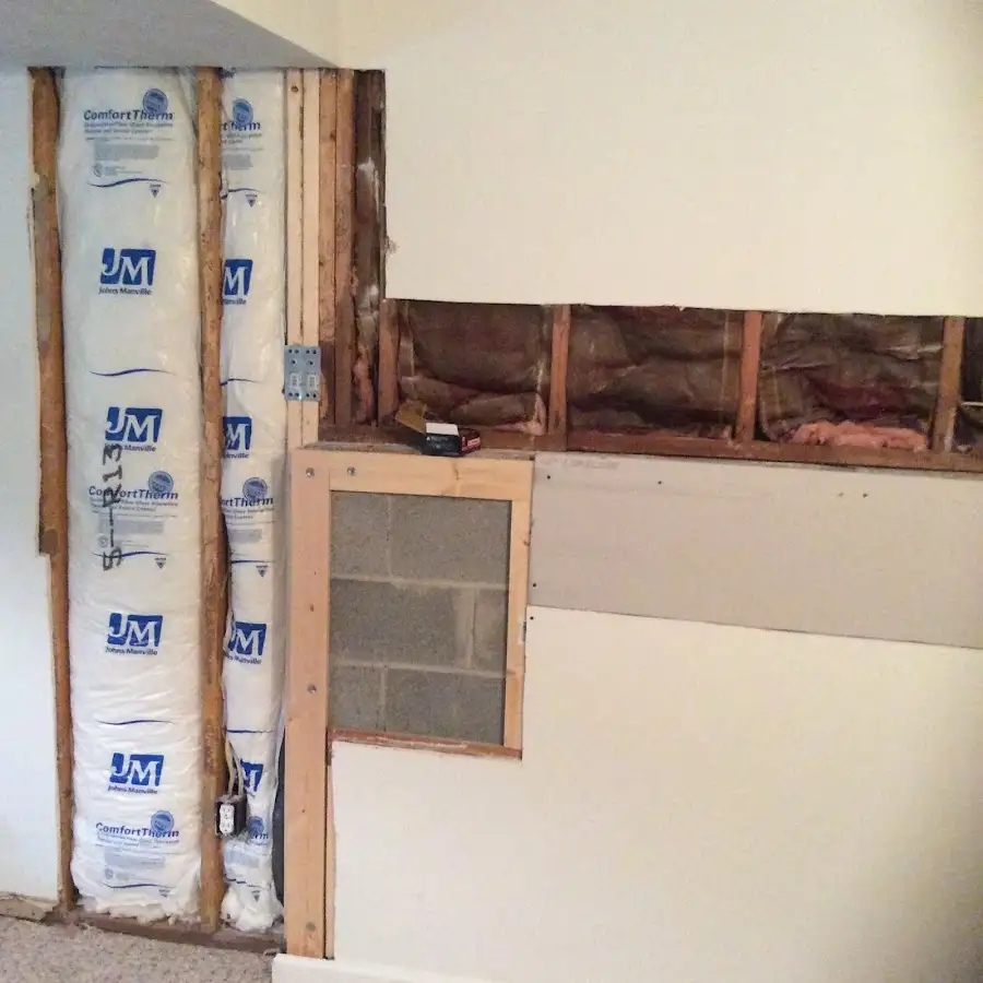 Wall insulation replacement during Basement Flood Cleanup in New Ulm